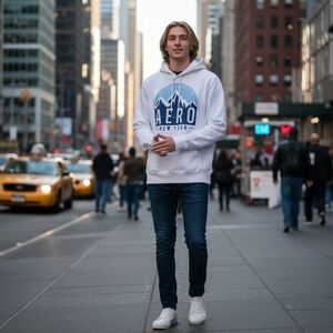 AEROPOSTALE Men's Aero Logo Hoodie NEW COLOR WHITE